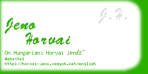 jeno horvai business card